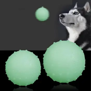 Домашние животные, светящийся мяч, прочная резина, устойчивая к укусам, игрушки для домашних животных, Антистрессовая флуоресценция, Интерактивные принадлежности для щенков