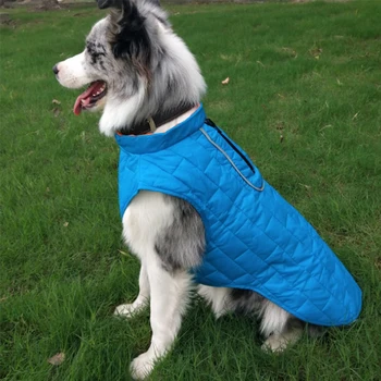 Новый дизайн, высококачественная теплая двусторонняя носимая зимняя куртка-пуховик для собак крупных пород, зимнее пальто для собак, одежда