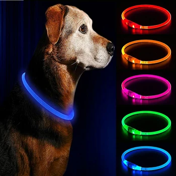 Светодиодный Usb-Заряжаемый Ошейник Для Собак Pet Night Luminous Charge Safety для Охоты И Снаряжения 12 K Prada Biothane Dress