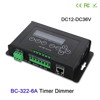 Программируемый Таймер-Диммер BC-322-6A ЖК-дисплей 12V-36V 24V 6A * 4CH PWM сигнал DMX512 Светодиодная лента, растительный светильник, Аквариумный контроллер