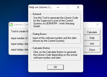 Калькулятор кодов Liebherr Liccon на 1 и 2 дня для уровня обслуживания 1, 2, 3
