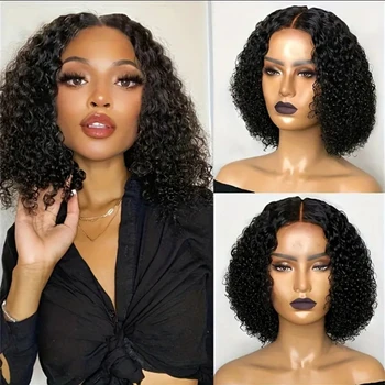 Синтетический Короткий Афро-кудрявый парик для чернокожих женщин, натуральные черные волосы, Дышащая Удобная Розовая сетка, Парики для ежедневного использования на вечеринках