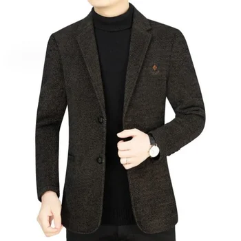 Высококачественная Модная мужская Модная Красивая Повседневная Красивая куртка, осенне-зимнее шерстяное пальто с коротким отворотом, толстые зимние мужские пальто