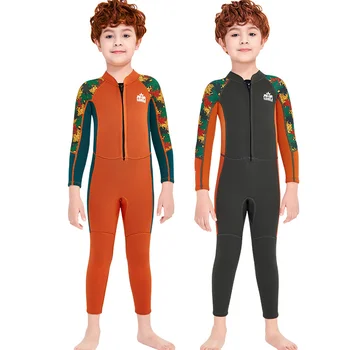 2,5 мм неопреновый водолазный костюм для мальчиков, детские купальники, детские термокостюмы, цельный гидрокостюм для сохранения тепла, полный гидрокостюм