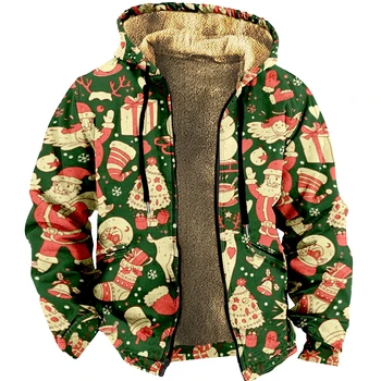 Мужские толстовки на молнии, Рождественская распродажа 2023, толстовка с длинным рукавом, куртка с графическими принтами, женское зимнее пальто, 3D одежда