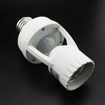 E27 Датчик движения, Выключатель света, Детектор движения, 100-240 В, Базовый Держатель лампы с управлением светом, умный переключатель, Адаптер для розетки лампы переменного тока