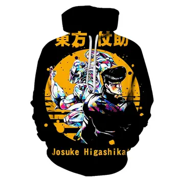 JOJO's Bizarre Adventure Толстовки с 3D принтом аниме JOJO Уличная одежда Мужчины Женщины Harajuku Толстовки Оверсайз с капюшоном, пуловеры, одежда