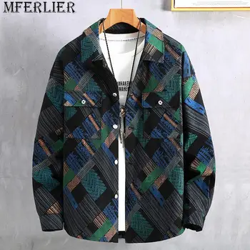 Уличная одежда в стиле хип-хоп, джинсовые куртки, мужские джинсовые пальто размера плюс 11XL 10XL, весенне-осенняя куртка с геометрическими граффити, большой размер 9XL