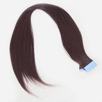 Thiswig Красновато-коричневая лента для наращивания волос Прямые волосы 40шт 100 г Темно-коричневая синтетическая 24-дюймовая лента для наращивания волос