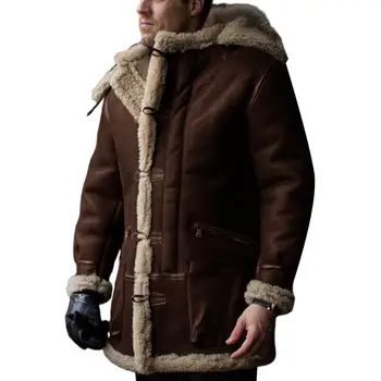 Новая мужская теплая куртка на осень-зиму с застежкой-молнией, свободная, удобная, Модная, повседневная, Интегрированная Меховая куртка