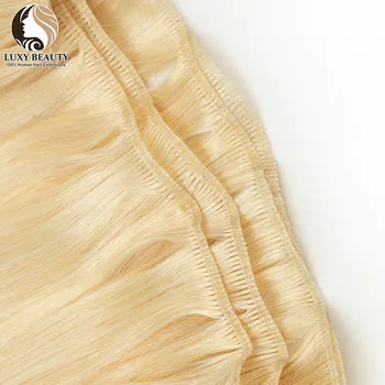 Наращивание человеческих волос Genius Weft Blonde 12-20 дюймов, легкое плетение волос, натуральные прямые невидимые пряди для наращивания волос для женщин Наращивание человеческих волос Genius Weft Blonde 12-20 дюймов, легкое плетение волос, натуральные прямые невидимые пряди для наращивания волос для женщин 2