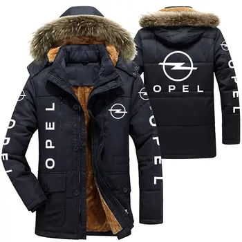 Мужские зимние хлопчатобумажные куртки с логотипом Opel, парки с капюшоном, подкладка из меха ягненка, плюшевая мужская модная мотоциклетная куртка с утеплением от холода. Мужские зимние хлопчатобумажные куртки с логотипом Opel, парки с капюшоном, подкладка из меха ягненка, плюшевая мужская модная мотоциклетная куртка с утеплением от холода. 2