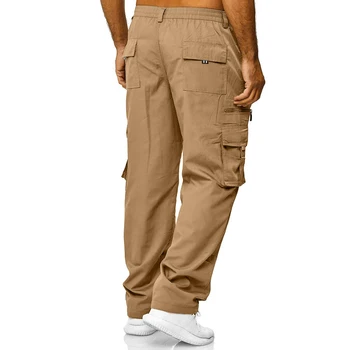 Мужские брюки, повседневные брюки-карго, брюки с несколькими карманами, большие размеры для мужчин, однотонные уличные длинные брюки 2023 года, уличная одежда для улицы Мужские брюки, повседневные брюки-карго, брюки с несколькими карманами, большие размеры для мужчин, однотонные уличные длинные брюки 2023 года, уличная одежда для улицы 4
